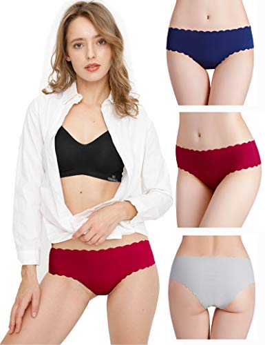 Donpapa Bragas para Mujer Pack sin Costuras Invisible Braguitas Microfibra Rayas Brief Bikini Culotte,Pack de 6 (Multicolor L )