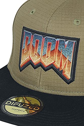 Doom Retro Hombre Gorra Verde-Negro One Size, 100% algodón,