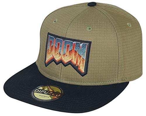 Doom Retro Hombre Gorra Verde-Negro One Size, 100% algodón,