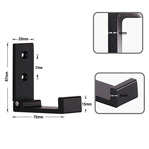 DQZSY 6 Piezas (Negro), Ganchos de aleación de Aluminio, Ganchos de Pared Pesados ​​multifuncionales sólidos, Ganchos Plegables súper Impermeables de aleación de Zinc-Cobre para Batas, Abrigos, baño.