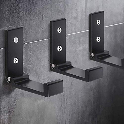 DQZSY 6 Piezas (Negro), Ganchos de aleación de Aluminio, Ganchos de Pared Pesados ​​multifuncionales sólidos, Ganchos Plegables súper Impermeables de aleación de Zinc-Cobre para Batas, Abrigos, baño.