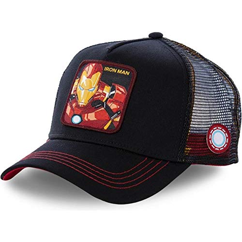 Dragon Ball Mesh Hat Trucker Gorra de béisbol Gohan Gorra Curva Snapback, Iron Man, 54cm-62cm