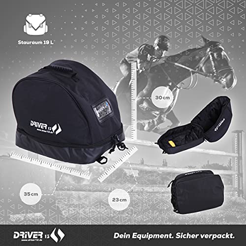 Driver13 ® Bolsa para Casco IR en Bicicleta Casco de esquí con Gafas Negro