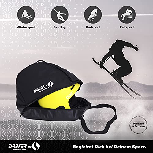 Driver13 ® Bolsa para Casco IR en Bicicleta Casco de esquí con Gafas Negro