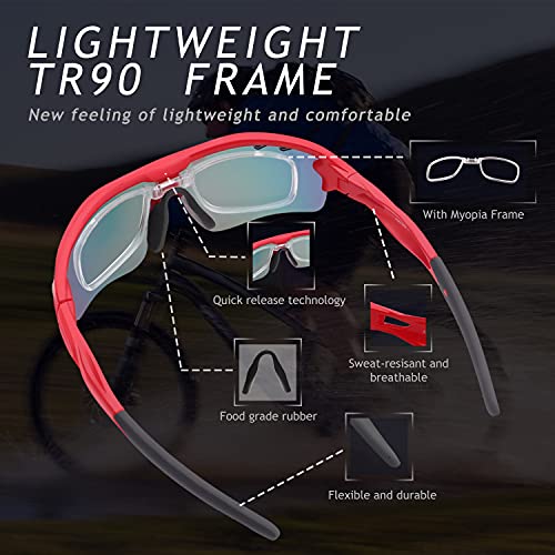 DUDUKING Gafas Sol Polarizadas Niño Adolescente Gafas de Sol Deportivas UV 400 Protección Gafas con 3 Rodajas De Lentes Intercambiables para Ciclismo Correr Golf Beisbol Surf Conducción Esquiando