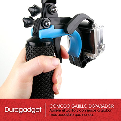 DURAGADGET Soporte/Mango Flotante con gatillo para Cámara de acción Nilox EVO 360 / EVO 4K / EVO 4K+ y Smartphones