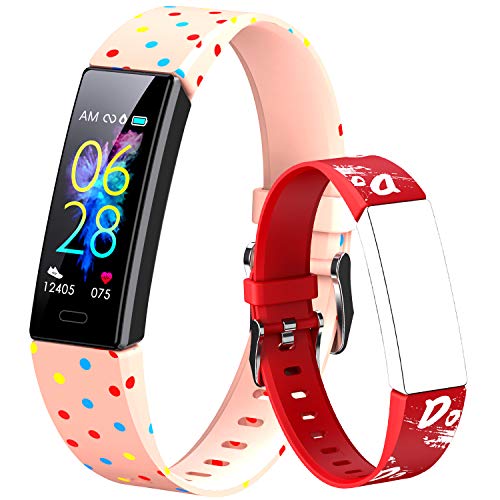 Dwfit Pulsera Actividad Inteligente Reloj Inteligente para Niños Niñas, Impermeable IP68 Deportivo Smartwatch con Podómetro Pulsómetros Monitor de Sueño Contador de Caloría