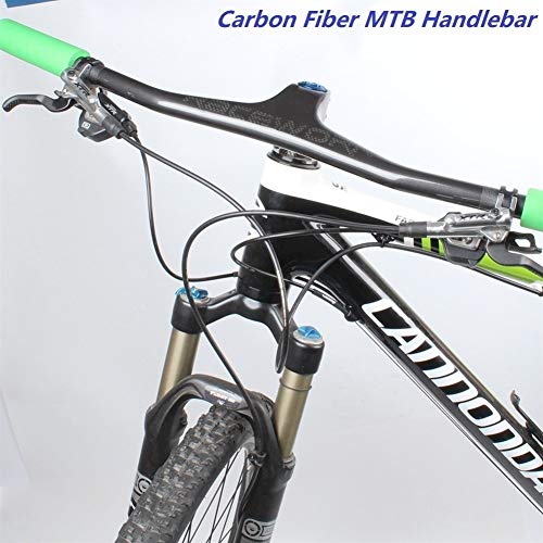 DYHM La ergonomía de la fibra del carbón MTB manillar de la bicicleta del manillar integrado OneShaped Negro