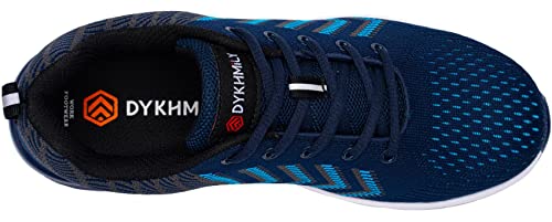 DYKHMILY Zapatillas de Seguridad Hombre Ligeras, Colchón de Aire Zapatos de Seguridad Hombre Trabajo con Punta de Acero Comodo Respirable Reflexivo Calzado de Seguridad Deportivo (Azul,43EU)