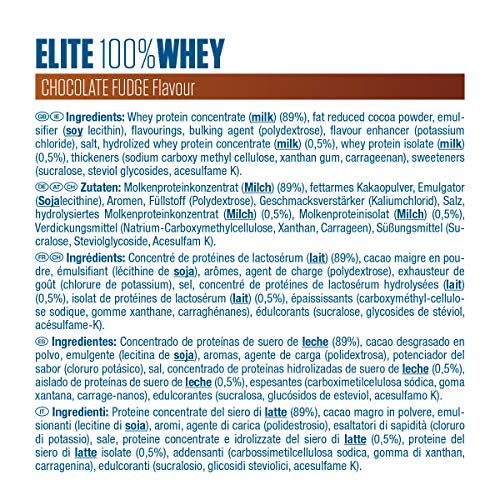 Dymatize Elite Whey Chocolate Fudge 2.1Kg, Pulverizador de adecuada Poteína y Baja Azúcar + Proteína de Suero y BCAA