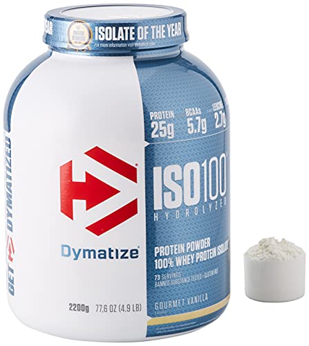 Dymatize ISO 100 Gourmet Vanilla 2,2kg - Hidrolizado de Proteína de Suero Whey + Aislado en Polvo