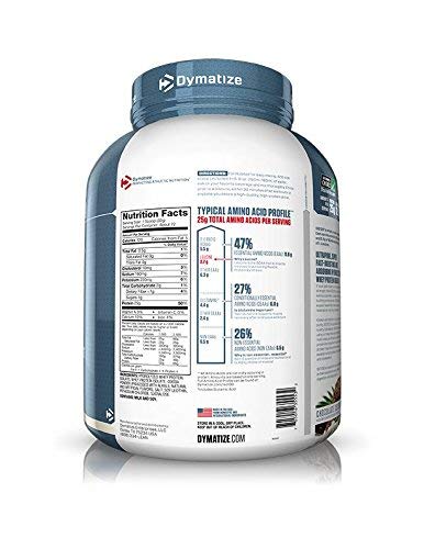 Dymatize Nutrition Dymatize, Polvo de Proteína Hidrolizada Iso100, 100% Proteína de Suero, sin Gluten, de Rápida Absorción, Fácil Digestión, Chocolate con Coco, 5 Libras 2200 g