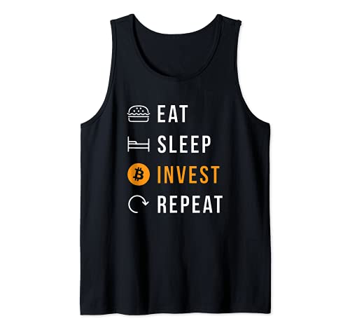 Eat Sleep Invest Repeat Bitcoin Hodl Camiseta sin Mangas