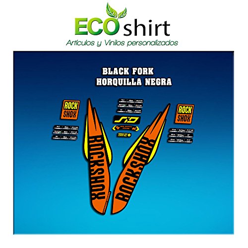 Ecoshirt CW-LW91-UQHX Egatinas Stickers Fork Rock Shox SID WC World Cup 2017 Am127 Aufkleber Decals Autocollants, Naranja y Amarillo