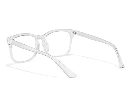 Effnny Bloqueo de luz azul Gafas anti fatiga filtro UV juegos de computadora monturas de gafas de lectura Para hombres mujeres 8082 (Transparente)