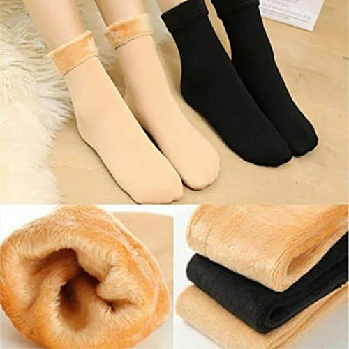 EIIUHIAHS 4Pair Thickening and Velvet Snow Socks,Velvet Lined Socks,Autumn and Winter Women Woolen Socks,Warm Sock,Thickening (4Skin)