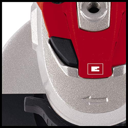 Einhell Amoladora angular TE-AG 125 CE (1100 W, disco Ø 125 mm, electrónica constante, capó de protección, llave en mango adicional ajustable, sin disco de corte)