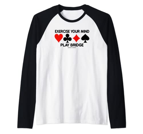 Ejercicio de su mente juego puente cuatro trajes de cartas Camiseta Manga Raglan