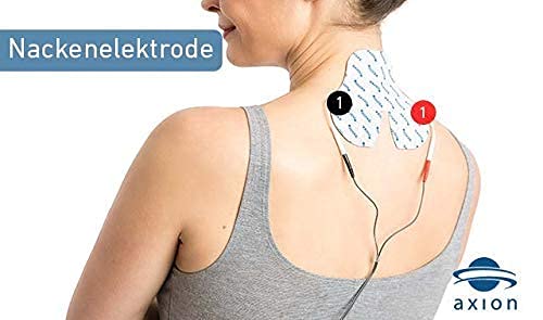 Electrodo para el cuello axion | Para electroestimulador TENS y EMS con ajuste perfecto para el dolor de cuello | Parches adhesivos tens de 13 x 11 cm