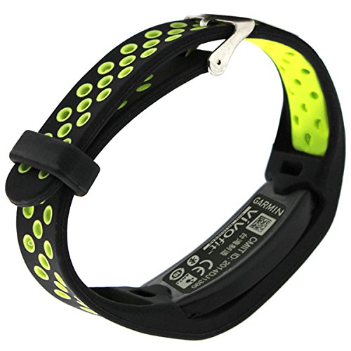 Elespoto Correa Replacement Banda brazaleteAlta Calidad Banda de Silicona para Garmin Vivofit Repuesto Banda Bracelet Wristband (Black Yellow)