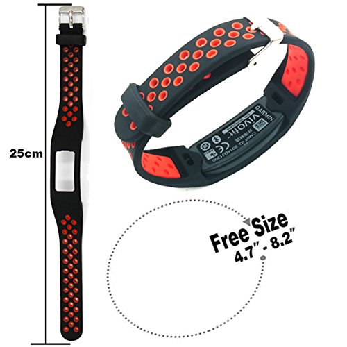 Elespoto Garmin Vivofit Accesorios Correa Reemplazo Banda Correa para Garmin vívofit 1 muñequera de Pulsera (Black Red)