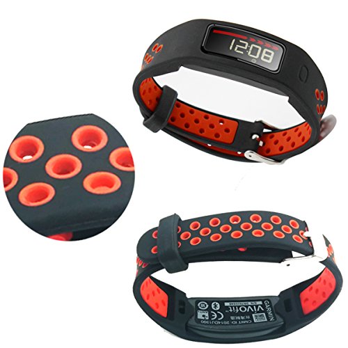 Elespoto Garmin Vivofit Accesorios Correa Reemplazo Banda Correa para Garmin vívofit 1 muñequera de Pulsera (Black Red)