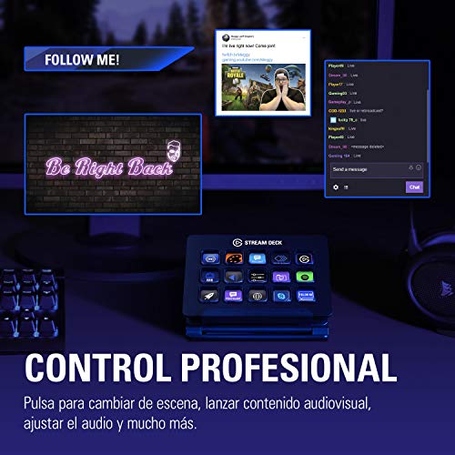 Elgato Stream Deck - Controlador para contenido en directo, 15 teclas LCD personalizables, soporte ajustable, Windows 10 y macOS 10.13 o posterior, Negro