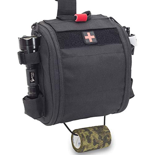 Elite Bags - QUICKAID´S, Botiquín Paramédico Pernera con Sistema Molle (Negro)