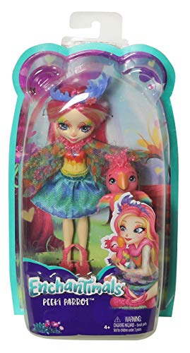 Enchantimals- Peeki Parrot, Muñeca, Multicolor (Mattel FJJ21)