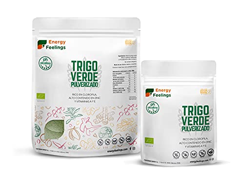 Energy Feelings Hierba De Trigo Verde Ecológica Pulverizada, Xxl, color Verde, 1000 g