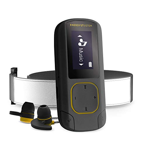 Energy Sistem MP3 Clip BT Sport Amber - Reproductor MP3 (16GB, FM Radio, Sport Earphones, Armband, microSD)