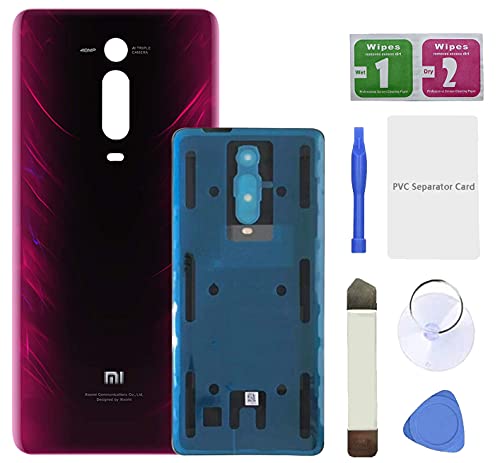 Eonpam Tapa batería Vidrio Trasera Reemplazo para (Xiaomi Mi 9T / 9T Pro) Kit reparación Original Cristal Trasero (Rojo)