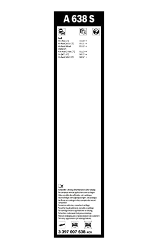 Escobilla limpiaparabrisas Bosch Aerotwin A638S, Longitud: 650mm/530mm – 1 juego para el parabrisas (frontal)