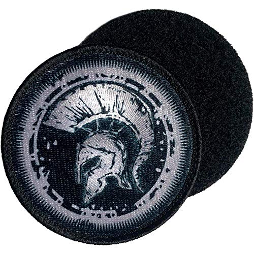 Escudo Espartano 100% Bordado - Parche Ropa - Parches Militares - parches para tela - parches para jeans - Dimensiones 76 x 76 mm