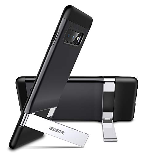 ESR Funda Protectora de Metal para Samsung Galaxy S10 2019, [Soporte Vertical y Horizontal] [Protección Reforzada contra caídas] Respaldo para PC con Parachoques de TPU Flexible para,Negro