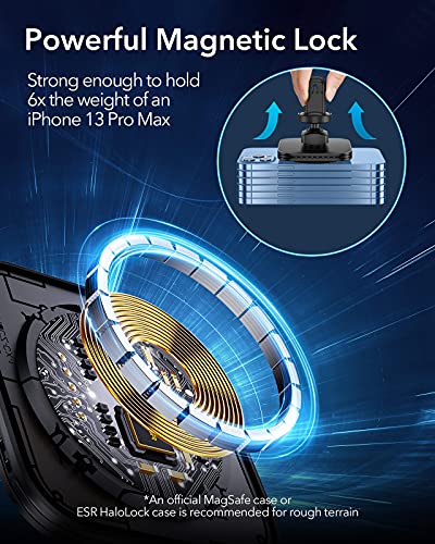 ESR HaloLock Cargador Inalámbrico Magnético para Coche, Compatible con MagSafe, Soporte Rejilla Aire, Compatible con iPhone 13/13 Pro / 13 Mini / 13 Pro MAX / 12/12 Pro / 12 Mini / 12 Pro MAX, Negro