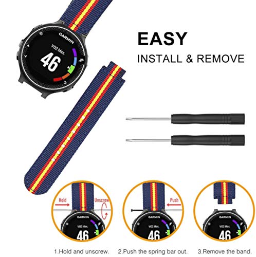 ESTUYOYA - Pulsera de Nailon compatible con Garmin Forerunner 235/220/230/620/630/735xt, Approach S20/S5/S6 Bandera de España Cierre de Seguridad Deportiva, Easy Fit - Otan