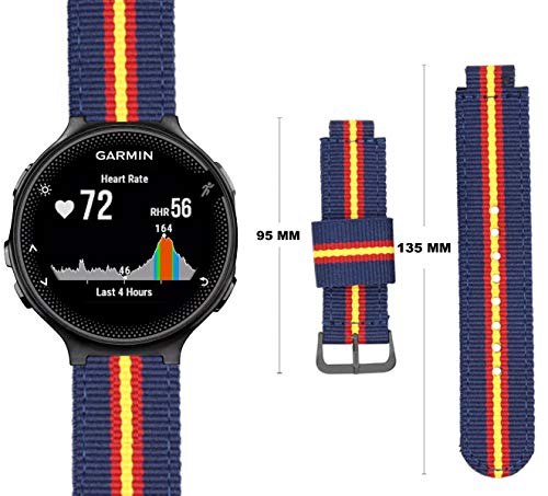 ESTUYOYA - Pulsera de Nailon compatible con Garmin Forerunner 235/220/230/620/630/735xt, Approach S20/S5/S6 Bandera de España Cierre de Seguridad Deportiva, Easy Fit - Otan