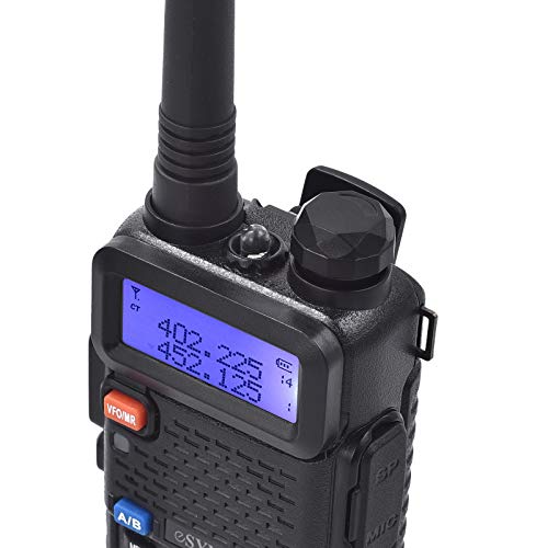 eSynic UV-5R Walkie Talkie 128 Canales VOX 400MHz-480MHz VHF/UHF Banda Dual con Pantalla LED de Memoria con Explosión Parpadeo de Alarma Soporta VOX para Sitio de Construcción Hotel Adventure