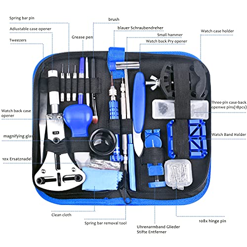 ETEPON Herramientas de Relojero 180 Piezas Kit de reparacion de reloj (ET019)