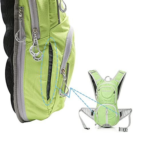 EULANT Mochila para Bicicleta,12L Mochila de Hidratación de Ciclo Impermeable,Mochila de Ciclismo Pequeña, para MTB Senderismo Escalada Senderismo, con Rayas reflectoras & Capa de Aislamiento, Verde