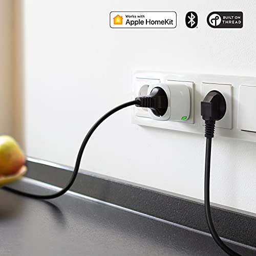 Eve Energy - Enchufe inteligente conmutable, certificado TÜV, medición de consumo, horarios, enciende y apaga los dispositivos, sin necesidad de bridge, Bluetooth/Thread, Homekit