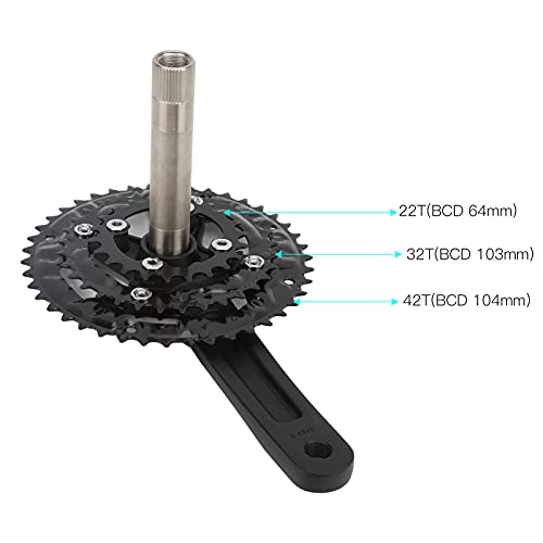 Evonecy Juego de Bielas Huecas Integradas para Bicicleta, Juego de Bielas de Alta Resistencia de 170 Mm de Aleación de Aluminio Anodizado CNC 22 32 42T para Bicicleta de Carretera(con pedalier)