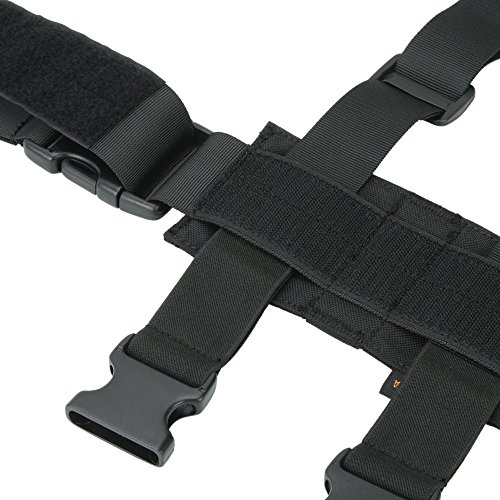 EXCELLENT ELITE SPANKER Tactical Drop Leg Holster Plataforma de Pierna de caída Ajustable Módulo Molle Bolsa Universal para Pierna Izquierda/Derecha(Negro)