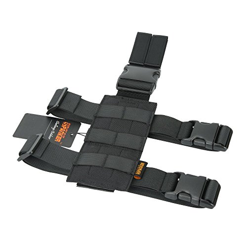 EXCELLENT ELITE SPANKER Tactical Drop Leg Holster Plataforma de Pierna de caída Ajustable Módulo Molle Bolsa Universal para Pierna Izquierda/Derecha(Negro)