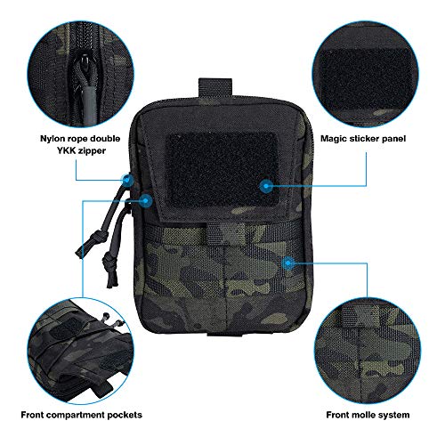 EXCELLENT ELITE SPANKER Tactical EDC Pouch Molle Utility Tool Pouch Little Tool Kit Pouch Gadget Waist Bag(Negro Camuflaje)