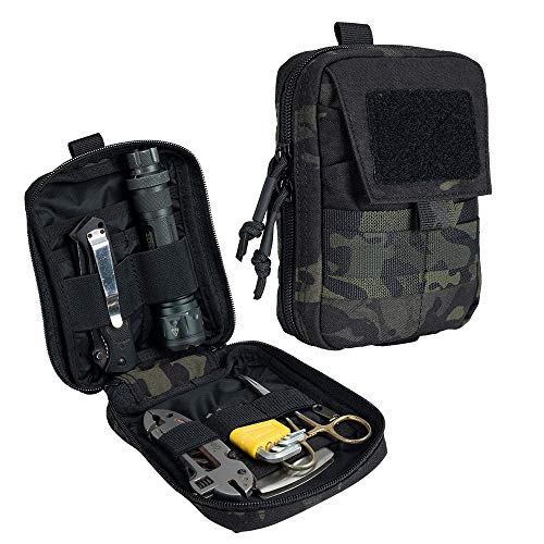 EXCELLENT ELITE SPANKER Tactical EDC Pouch Molle Utility Tool Pouch Little Tool Kit Pouch Gadget Waist Bag(Negro Camuflaje)