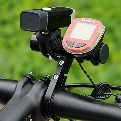 Extensión de Manillar de Bicicleta Tubo de Carbono Soporte para Linterna Accesorios Velocímetro Cámara Deportiva o Smartphone Aluminio Soporte de Linterna Accesorios con Destornillador.