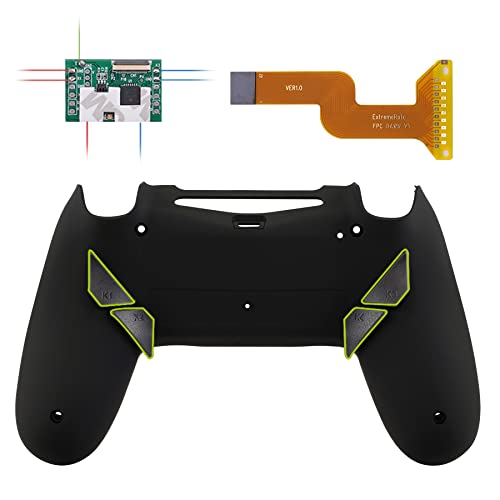 eXtremeRate Dawn Programable Remap Kit Botón de Reasignación para Playstaion 4 con Board de Actuelización&Carcasa Trasera Diseñada&4 Botones Traseros para PS4 Mando JDM 040/050/055(Negro)