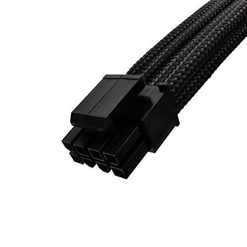 EZDIY-FAB EPS 8 pines hembra a CPU 8 pines (4 + 4) ATX 4 pines macho adaptador de alimentación convertidor cable de extensión para placa base de 11.8 pulgadas (30 cm) -Negro